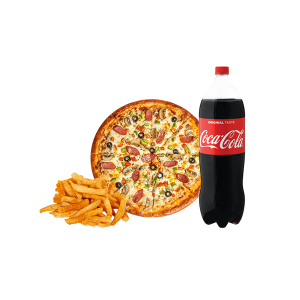 Mede Foods-Glasgow-Top-Restaurant-&-Fast-Food-2-x-16″Pizza-(Any 2 Topping)-+-Chip-+-Big-Bottle